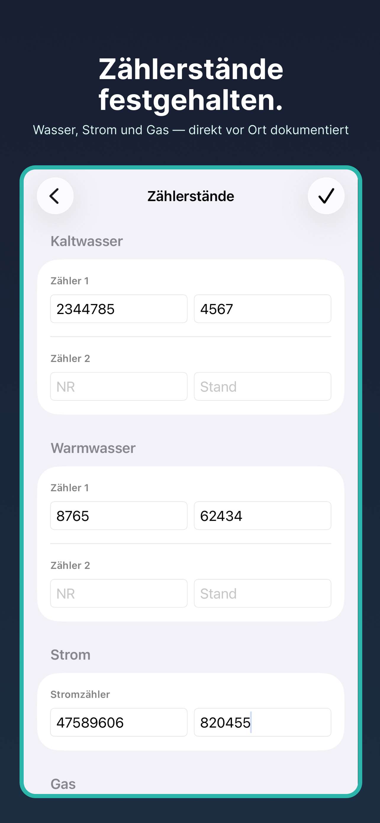Zählerstände